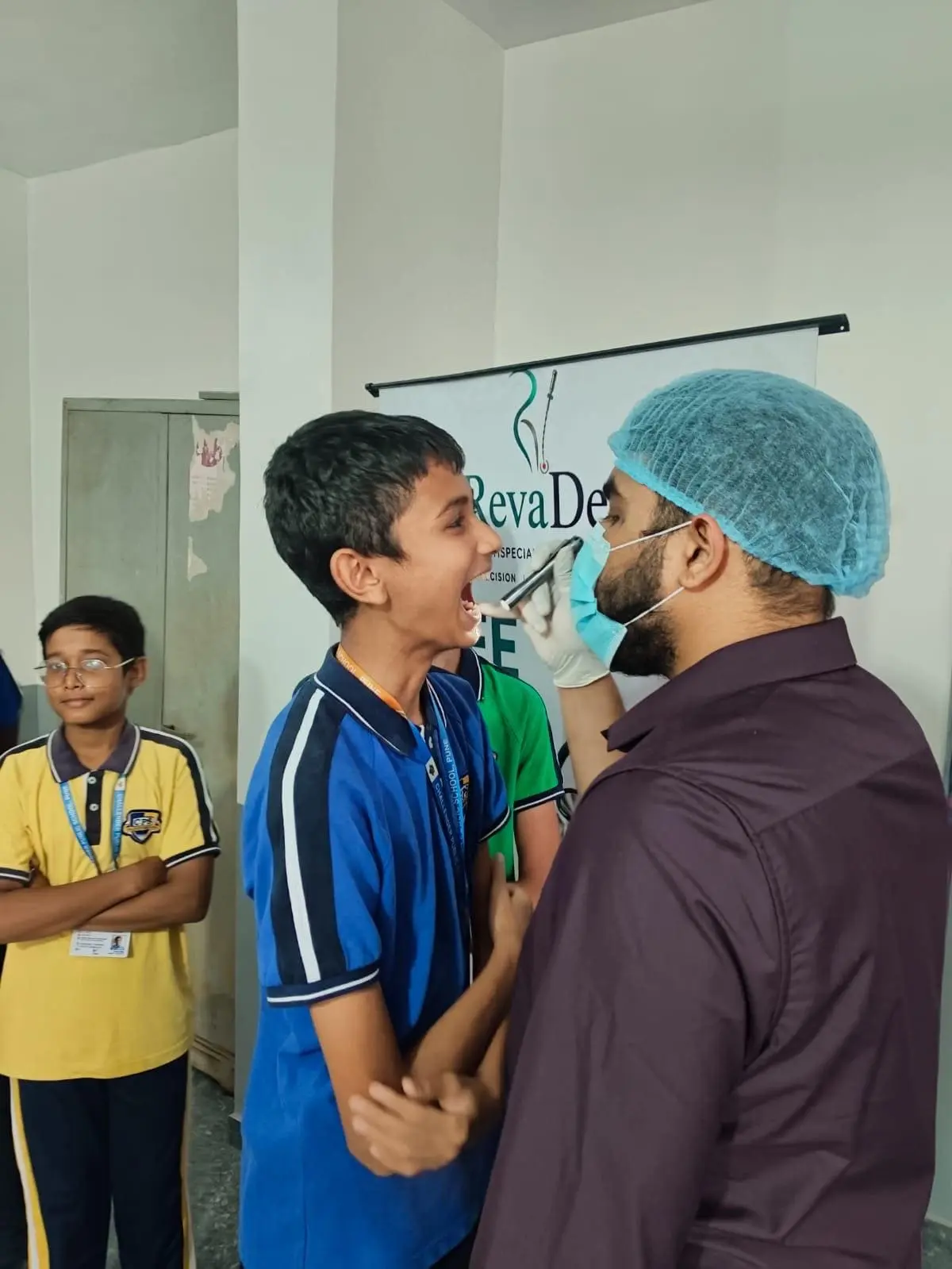 RevaDent team at community dental camp near Rahatani